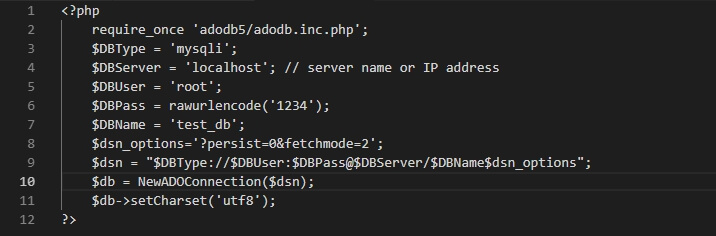PHP Adodb Class สำหรับ การติดต่อ Database