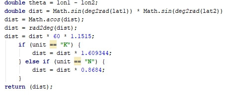 สูตรการคำนวณหาระยะห่าง latitude,longitude จาก GPS